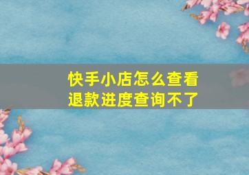 快手小店怎么查看退款进度查询不了