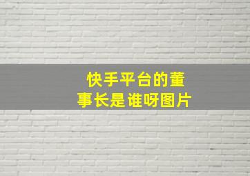 快手平台的董事长是谁呀图片