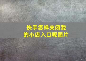 快手怎样关闭我的小店入口呢图片