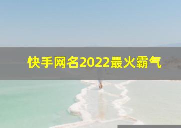 快手网名2022最火霸气