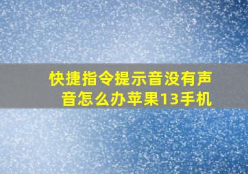 快捷指令提示音没有声音怎么办苹果13手机