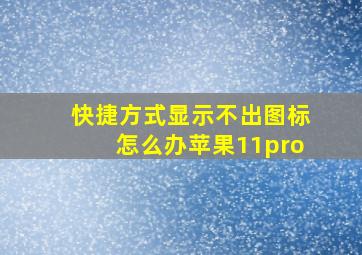 快捷方式显示不出图标怎么办苹果11pro