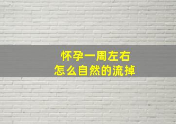 怀孕一周左右怎么自然的流掉