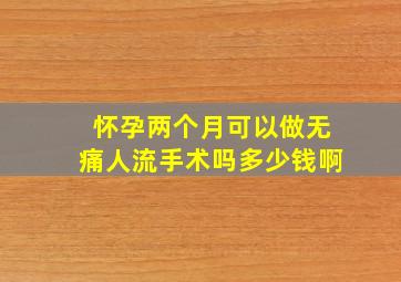 怀孕两个月可以做无痛人流手术吗多少钱啊