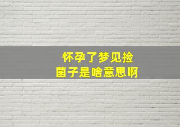 怀孕了梦见捡菌子是啥意思啊