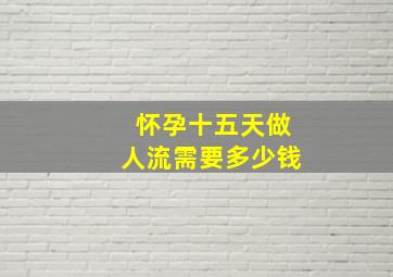 怀孕十五天做人流需要多少钱