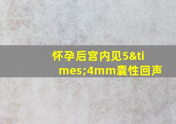 怀孕后宫内见5×4mm囊性回声