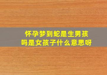 怀孕梦到蛇是生男孩吗是女孩子什么意思呀