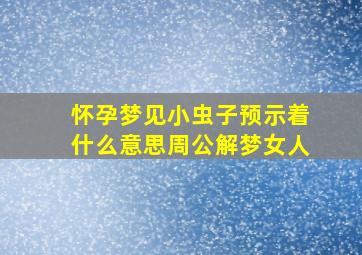 怀孕梦见小虫子预示着什么意思周公解梦女人