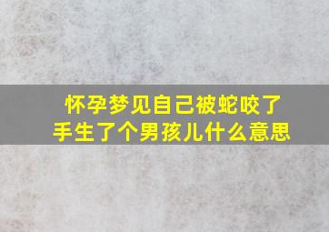 怀孕梦见自己被蛇咬了手生了个男孩儿什么意思