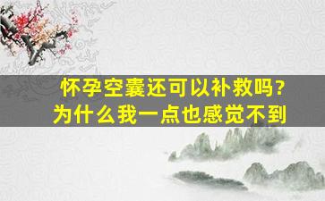 怀孕空囊还可以补救吗?为什么我一点也感觉不到