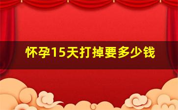 怀孕15天打掉要多少钱