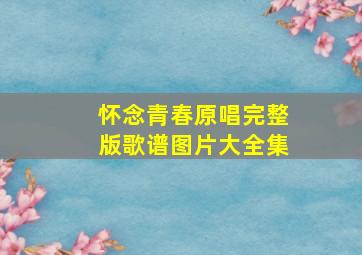 怀念青春原唱完整版歌谱图片大全集