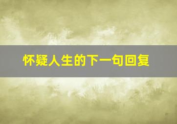 怀疑人生的下一句回复