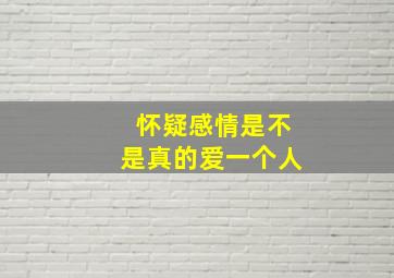 怀疑感情是不是真的爱一个人