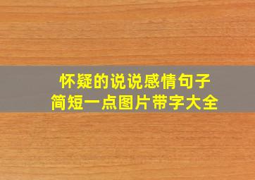 怀疑的说说感情句子简短一点图片带字大全