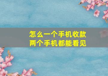 怎么一个手机收款两个手机都能看见