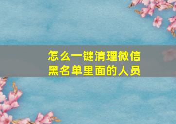 怎么一键清理微信黑名单里面的人员