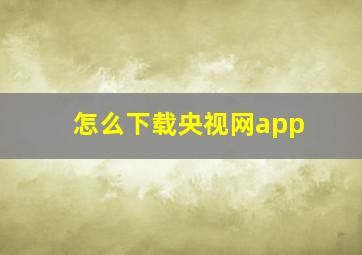 怎么下载央视网app