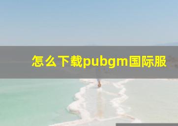 怎么下载pubgm国际服