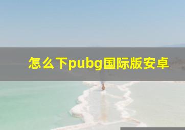 怎么下pubg国际版安卓