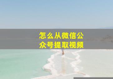 怎么从微信公众号提取视频