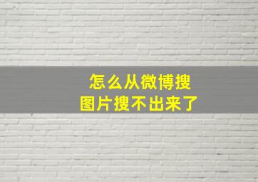 怎么从微博搜图片搜不出来了