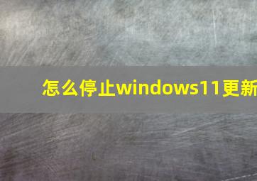 怎么停止windows11更新