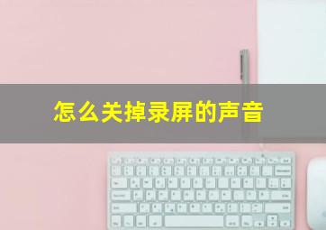 怎么关掉录屏的声音