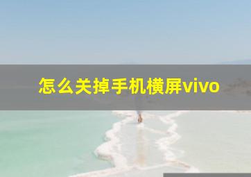 怎么关掉手机横屏vivo