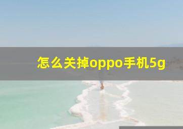 怎么关掉oppo手机5g