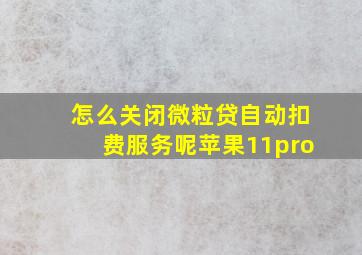 怎么关闭微粒贷自动扣费服务呢苹果11pro