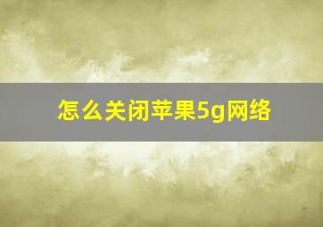 怎么关闭苹果5g网络