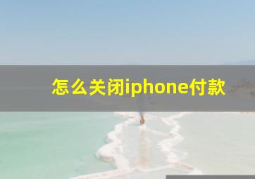 怎么关闭iphone付款