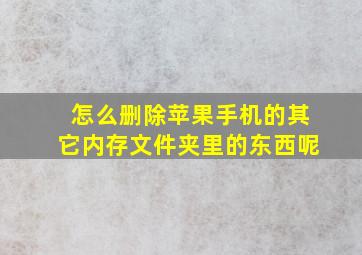 怎么删除苹果手机的其它内存文件夹里的东西呢