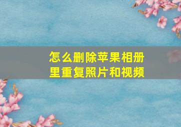 怎么删除苹果相册里重复照片和视频