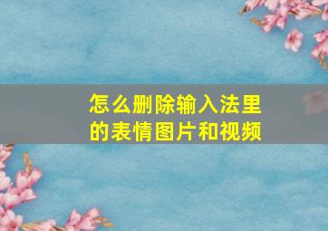 怎么删除输入法里的表情图片和视频