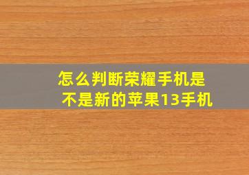 怎么判断荣耀手机是不是新的苹果13手机