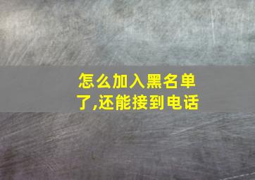 怎么加入黑名单了,还能接到电话