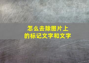 怎么去除图片上的标记文字和文字