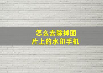 怎么去除掉图片上的水印手机