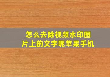 怎么去除视频水印图片上的文字呢苹果手机