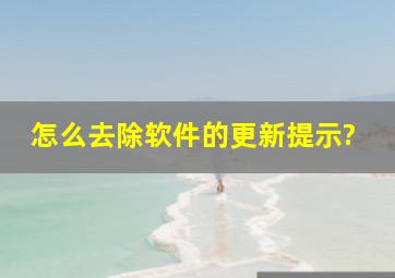 怎么去除软件的更新提示?