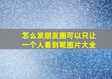 怎么发朋友圈可以只让一个人看到呢图片大全