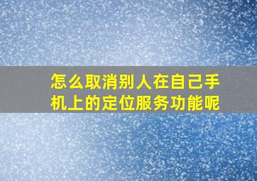 怎么取消别人在自己手机上的定位服务功能呢