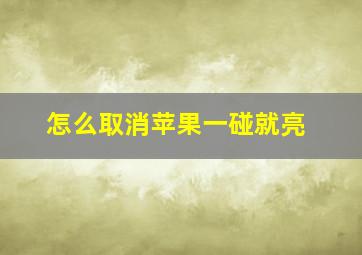 怎么取消苹果一碰就亮