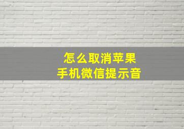 怎么取消苹果手机微信提示音