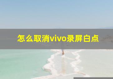 怎么取消vivo录屏白点