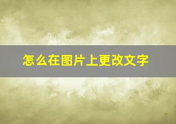 怎么在图片上更改文字