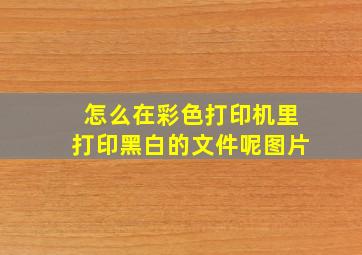 怎么在彩色打印机里打印黑白的文件呢图片